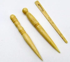Lot of 3 Bone Bodkin - Sewing Awl - FREE Shipping!