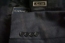 Canali Blue Orange Plaid S120s Wool Sport Coat Jacket Sz 44R