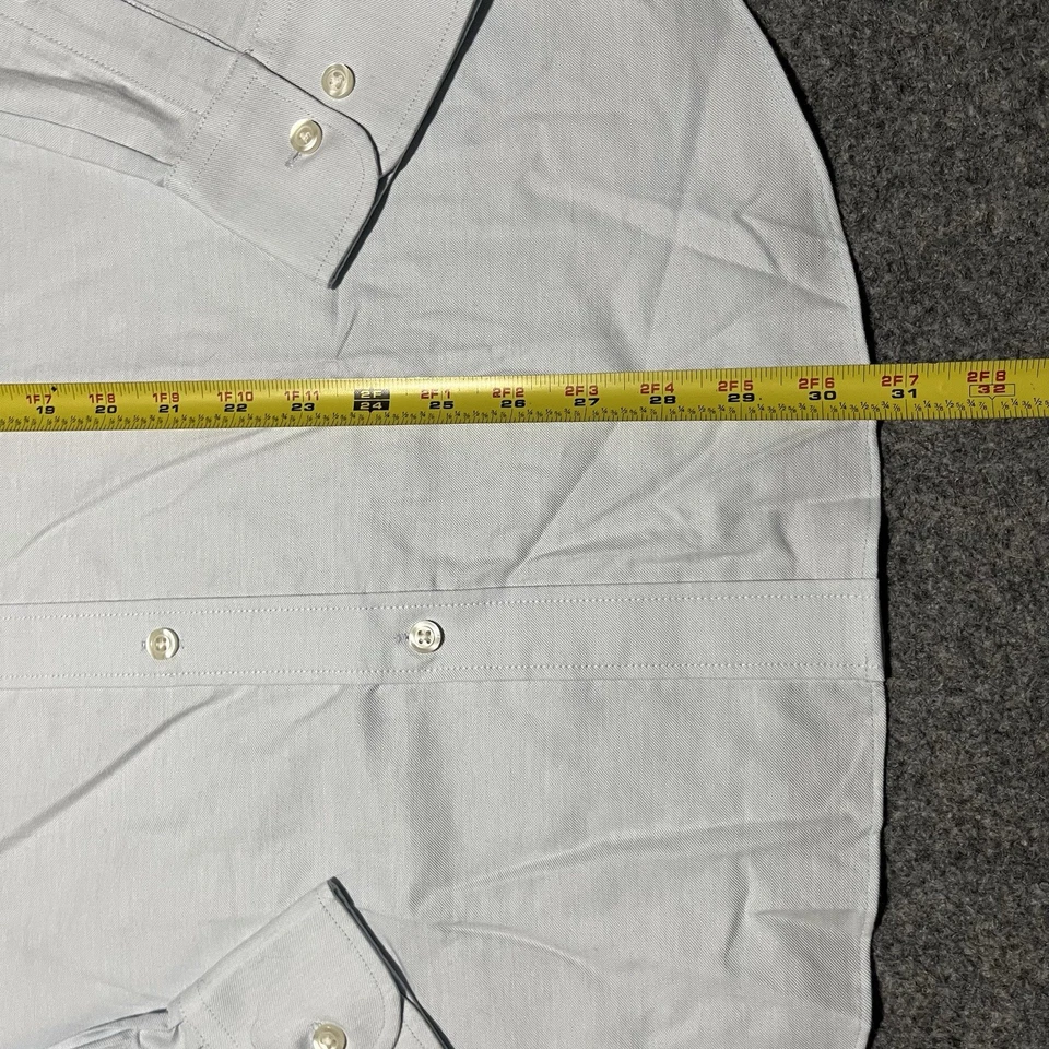 Camisa Charles Tyrwhitt Para Hombre Grande Calce Ajustado Oxford Manga Larga Abotonada Azul Foto 4 de 4