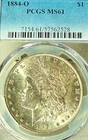 1884-O MS61 Satiny Surfaces PCGS New Orleans Mint Morgan Silver Dollar