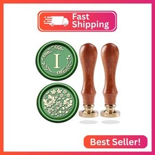 WUERLIN Initial Letter Alphabet I Wax Seal Stamp, Wicker Eucalyptus Sealing With