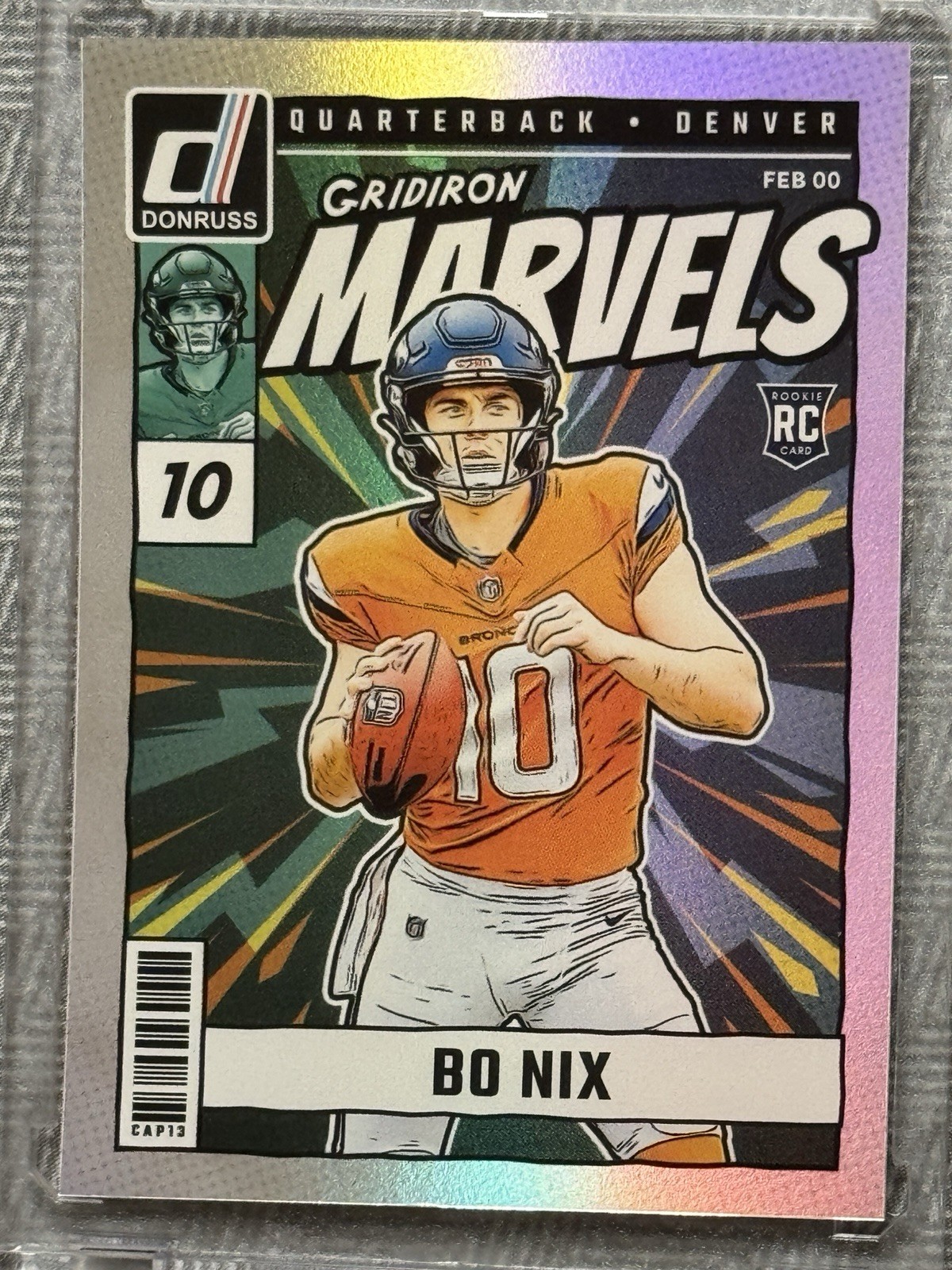 2024 Panini Donruss Gridiron Marvels Bo Nix #18 (RC) Case Hit SSP - Super RARE