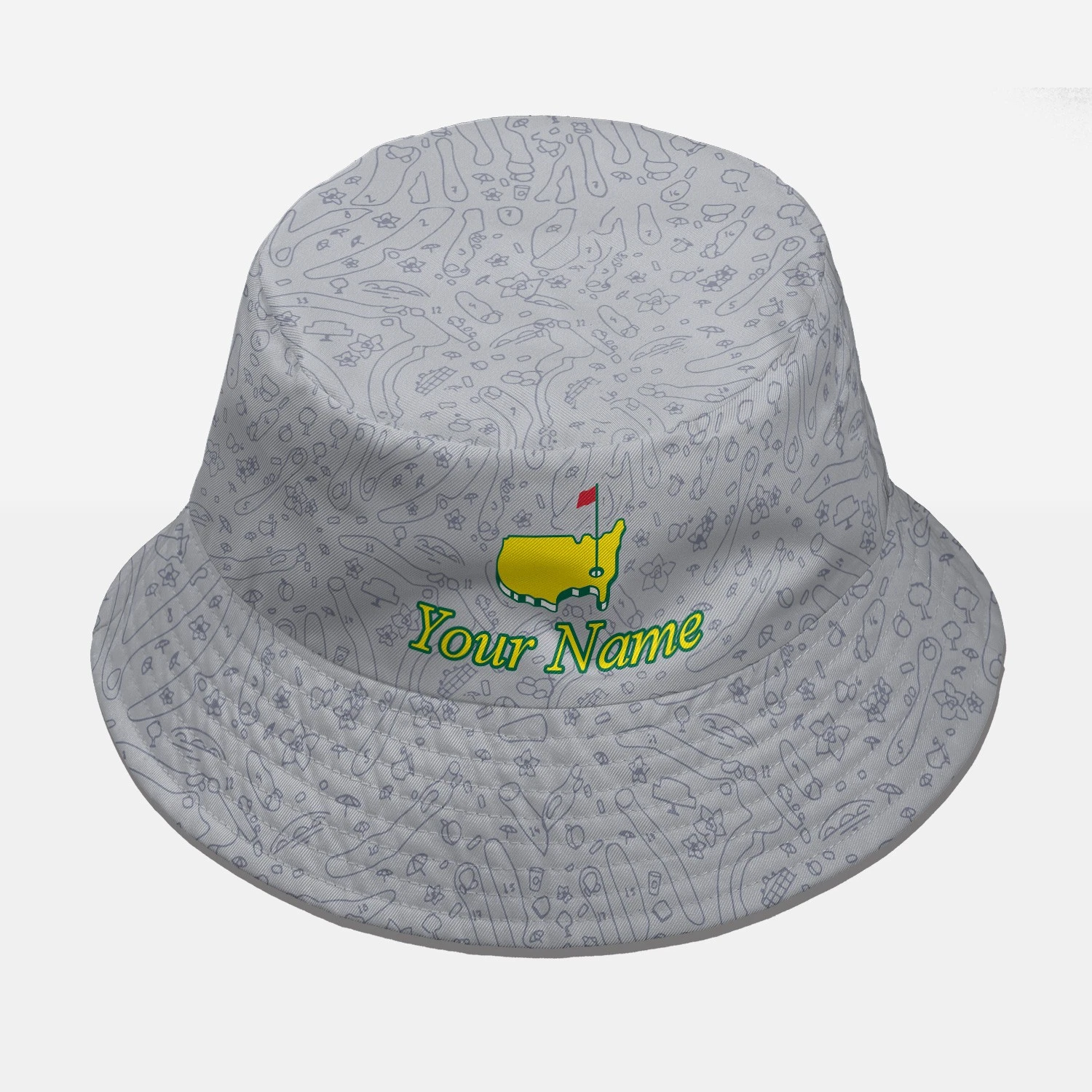 Custom Name Masters Course Design Performance Tech Reversible Bucket Hat