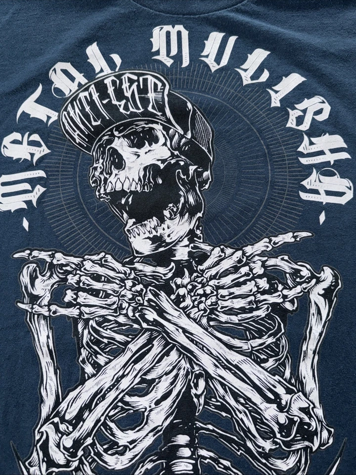 Camiseta Gráfica Vintage Metal Mulisha Live Fast-Die Last Motocross Dirtbike Talla XL Foto 4 de 4