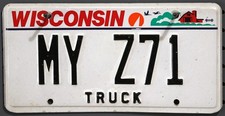 License Plate - 2001 Wisconsin Chevy Silverado or GMC Sierra - MY Z71