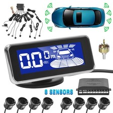 Front and Rear 8 Sensors Car Auto Reverse Parking Kit Buzzer Alarm LCD Display