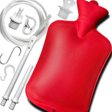 2L Home Enema Bag Kit with 2 Tips, 60 Inch Silicone Hose, Controlable Flow Valve