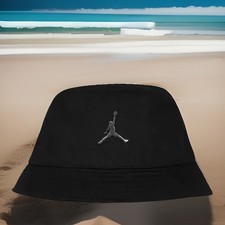 Nike Air Jordan Metal Jumpman Apex Black Bucket Hat Unisex Kids 8-20 Boys Girls
