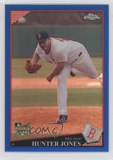 2009 Topps Chrome Blue Refractor 196/199 Hunter Jones #210 3a8