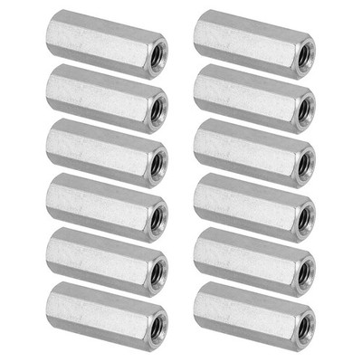 12Pcs M4 x 0,7-Steigung 20 mm Länge 304 Edelstahl grobe Sechskant-Überwurfmutter