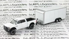 Greenlight LOOSE White 2017 DODGE RAM 2500 POWER WAGON w/White Enclosed Trailer