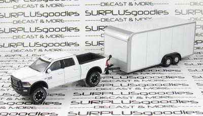 Greenlight LOOSE White 2017 DODGE RAM 2500 POWER WAGON w/White Enclosed Trailer