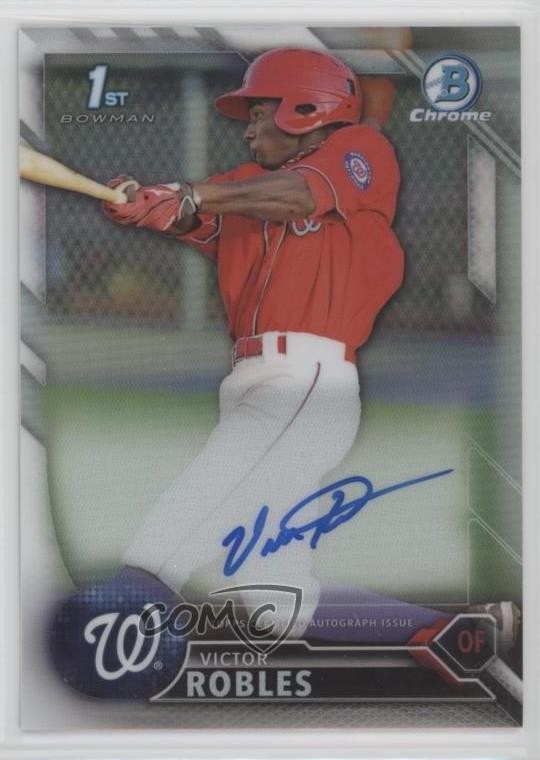 2016 Bowman Chrome Prospect Refractor 355/499 Victor Robles #CPA-VR Auto 2x4
