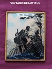 Vintage reserve print convex bubble glass Victorian picture metal frame lovers — photo 2
