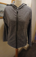 TU Grey Hoodie Fleece Jacket Size 14 Full Zip Pockets Casual Outdoor Women's Top