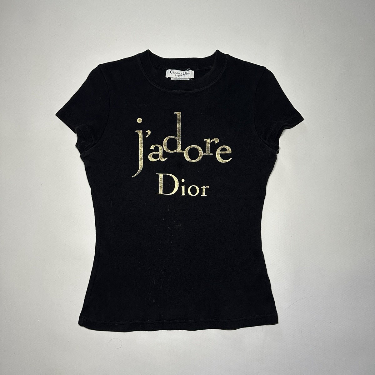 Christian Dior J'ADORE DIOR Tシャツ 36 Christian Dior J'ADORE T-Shirt Black Vintage Short Sleeve Size 36