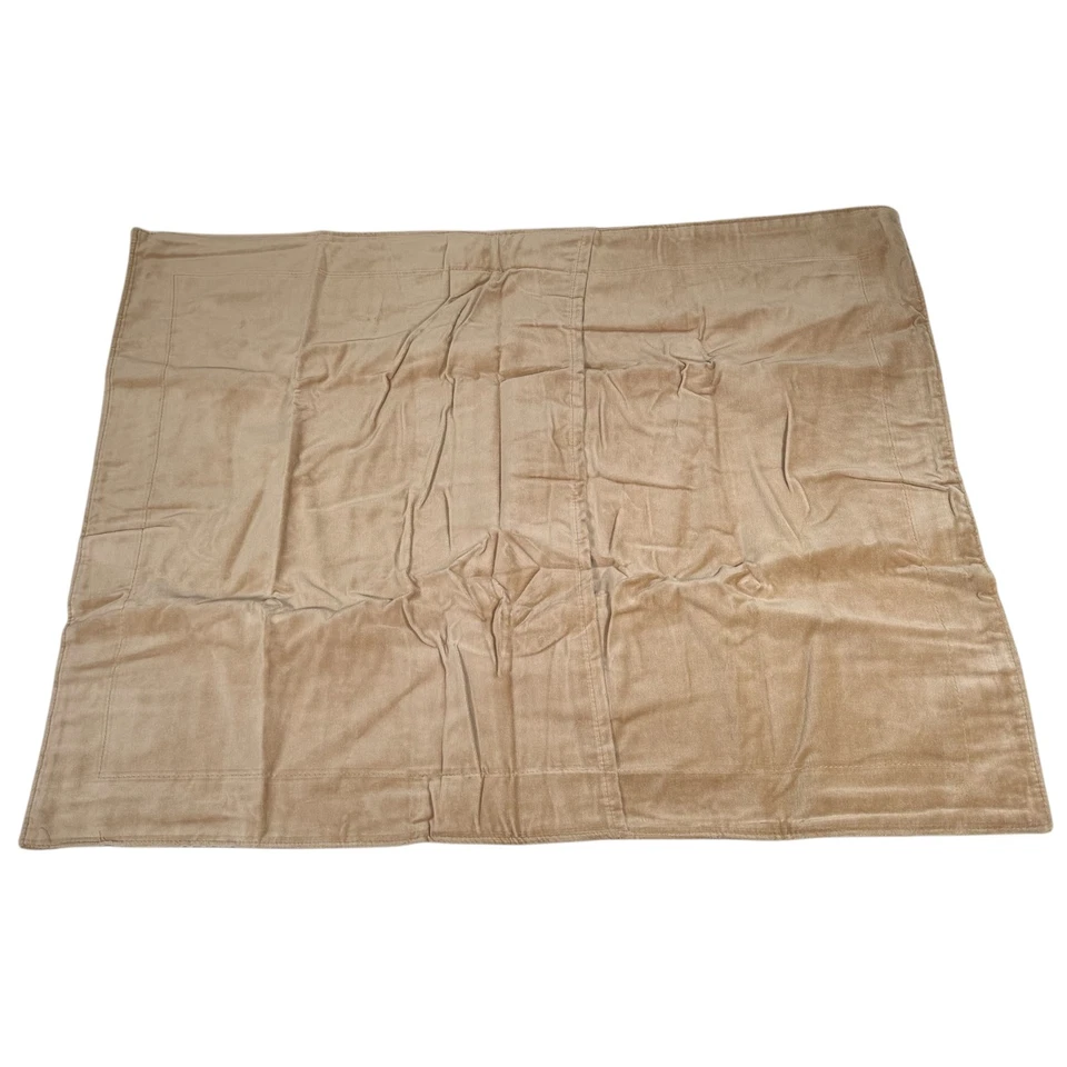 De colección Ralph Lauren Bronceado Beige Terciopelo Algodón Hecho en Casa Una Almohada Estándar Falsa Foto 4 de 4