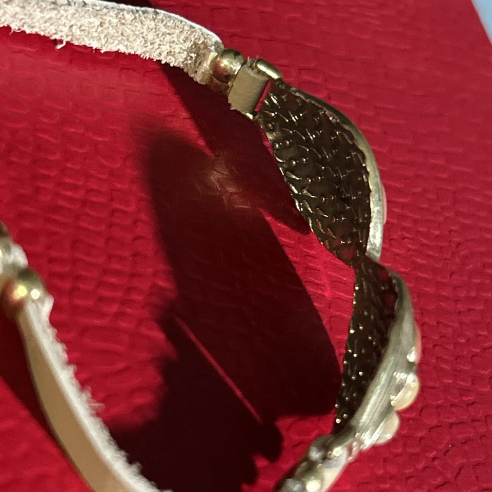 Pulsera Lucky Brand tono dorado piedra cuero tostado UK204 7.5 Foto 4 de 4