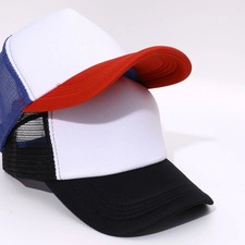 Unisex 112 Trucker Ball Cap Meshback Hat Snapback 2-Tone  Solid Blank Caps