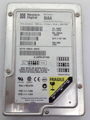 WESTERN DIGITAL 7,9 GB IDE FESTPLATTE  WD84AA-00AFA0 3,5 ZOLL HDD #FP4658