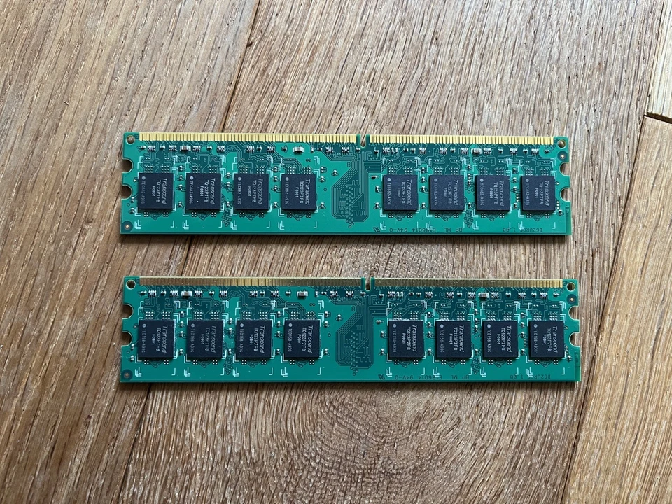 🔥🔥🔥 2GB (2 x 1GB) Transcend Memory RAM 1G DDR2 800 DIMM 5-5-5 - Image 2 of 2