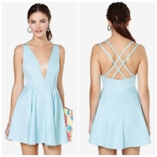 NWT Nasty Gal Plunging Neck Mini Dress
