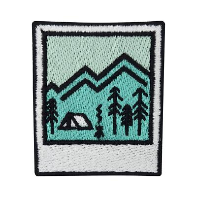 Camping Polaroid Bild Patch | Outdoor Abenteuer Patches | Baum Feuer Flicken
