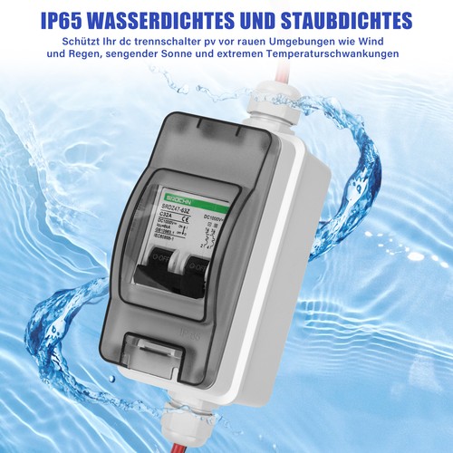 Solar Umschalter leitungsschutzschalter 2 Polig Satz Mit PV Solarstecker IP65 - Bild 14 von 18