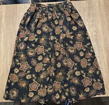 Vintage Sag Harbor Skirt M Petite Earthtone Floral Boho Cottagecore Midi
