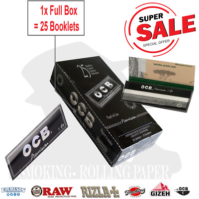 25 x rolling paper OCB Premium Black Slim 1 1/4 - 77mm
