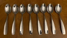 8” YAMAZAKI 18/8 STAINLESS FLATWARE 8 OVAL SOUP  / PLACE SPOONS YAS37