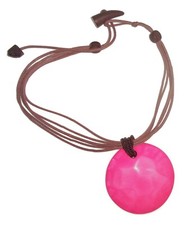 Sobral Classicos Mila Hot Pink Faceted Artist Made Large Pendant Necklace 