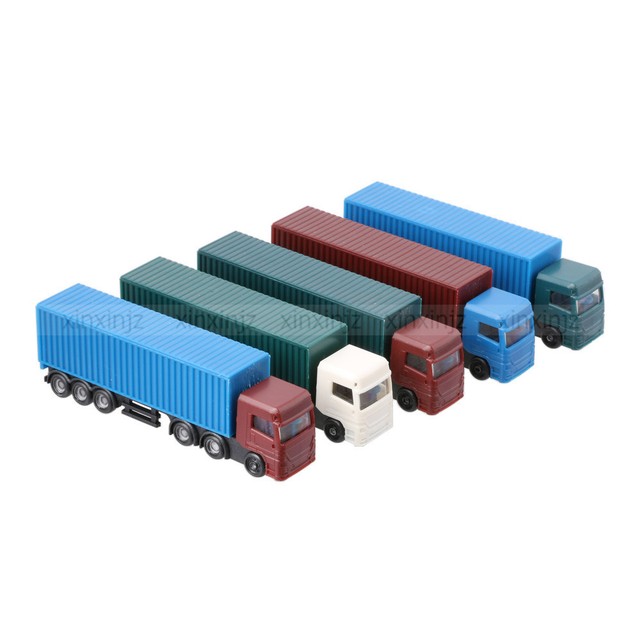 5x HO Scale Model Container Truck Freight Car Model Toy eBay
