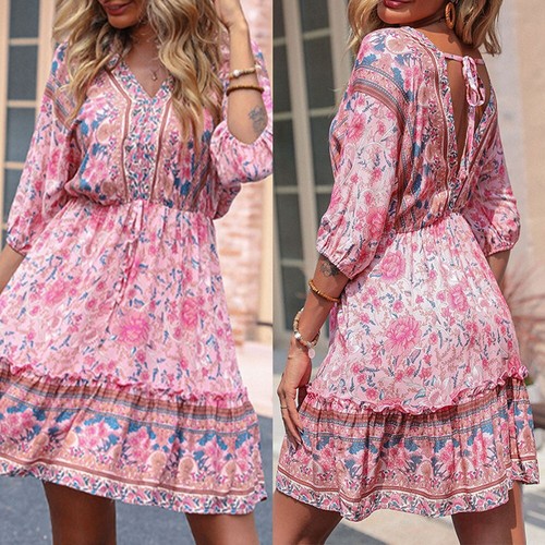 ROBE BALANÇOIRE FEMME bleu/rose rouge éclat éclat fluide robe