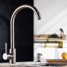 Kitchen Sink Taps 360 Swivel Spout Brushed Nickel Single Hole Basin Mixer Faucet