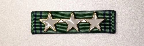 Ribbon for Texas Superior Service Medal -Moiré Ribbon- Glued Stars