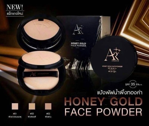 AURARICH Honey Gold Face Powder #02 SPF35 PA++ 15 g with collagen - Picture 14 of 14