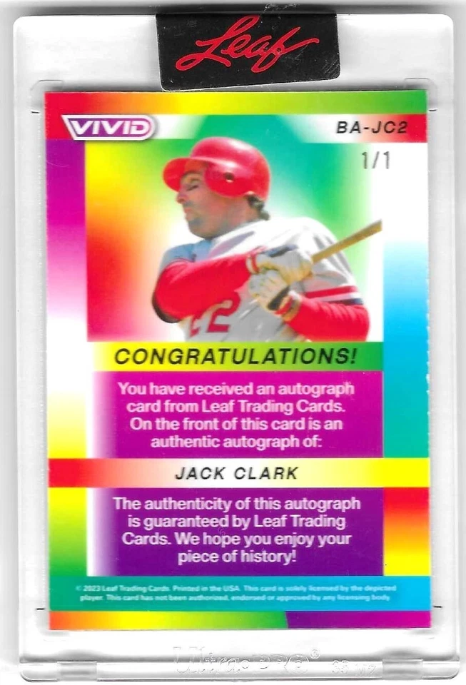 Tarjeta autografiada láser JACK CLARK 2023 Leaf Vivid Teal (4 X All-Star) VERDADERA 1/1 Foto 2 de 2