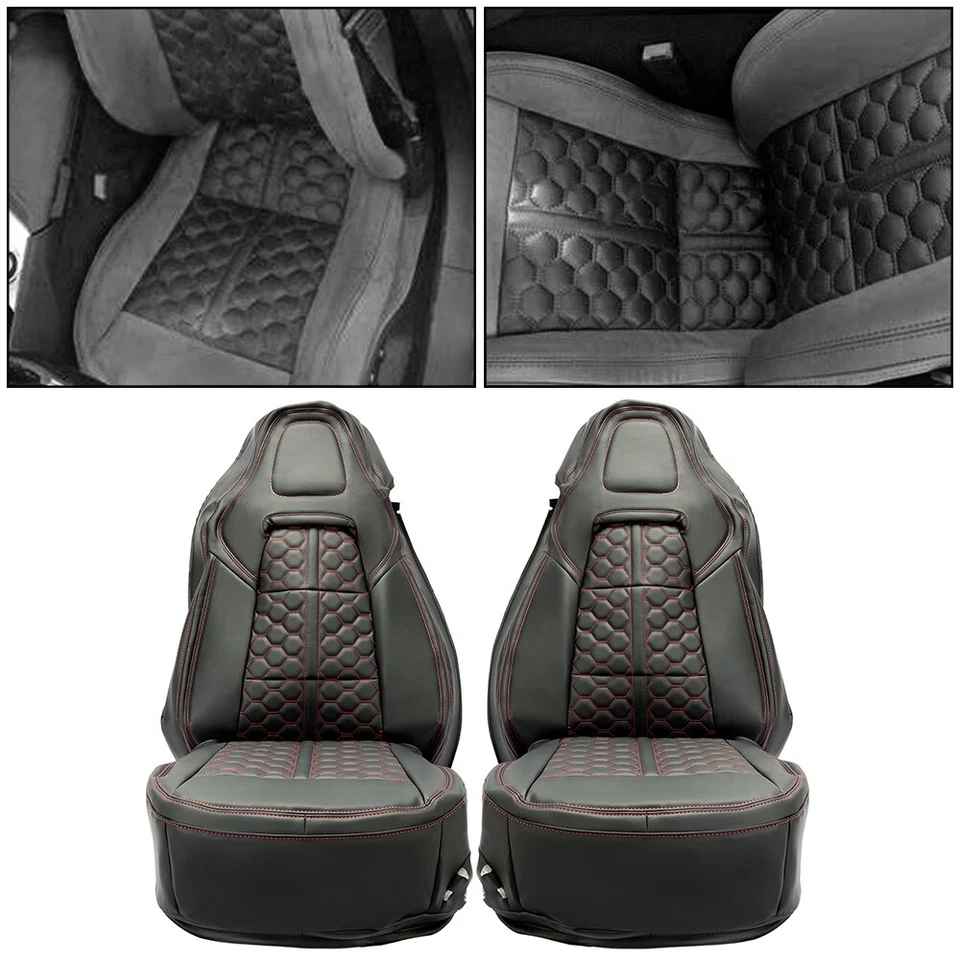 Cubierta de asiento delantera completa negra para Chevrolet Corvette Grand Touring Seat 2014-2019 Foto 4 de 4