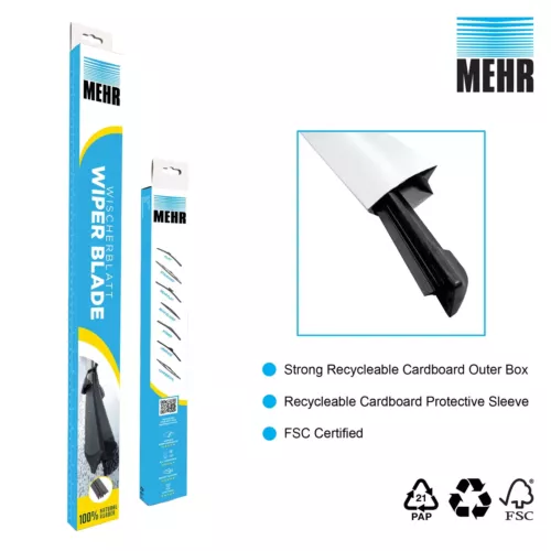 Mehr Wiper Blade Flat Front Kit Fits: BMW 5 Series 525i 3.0 Touring E61 - Picture 4 of 9