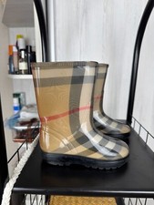 Burberry Kids Toddler Nova Check Rubber Rain boots size 28