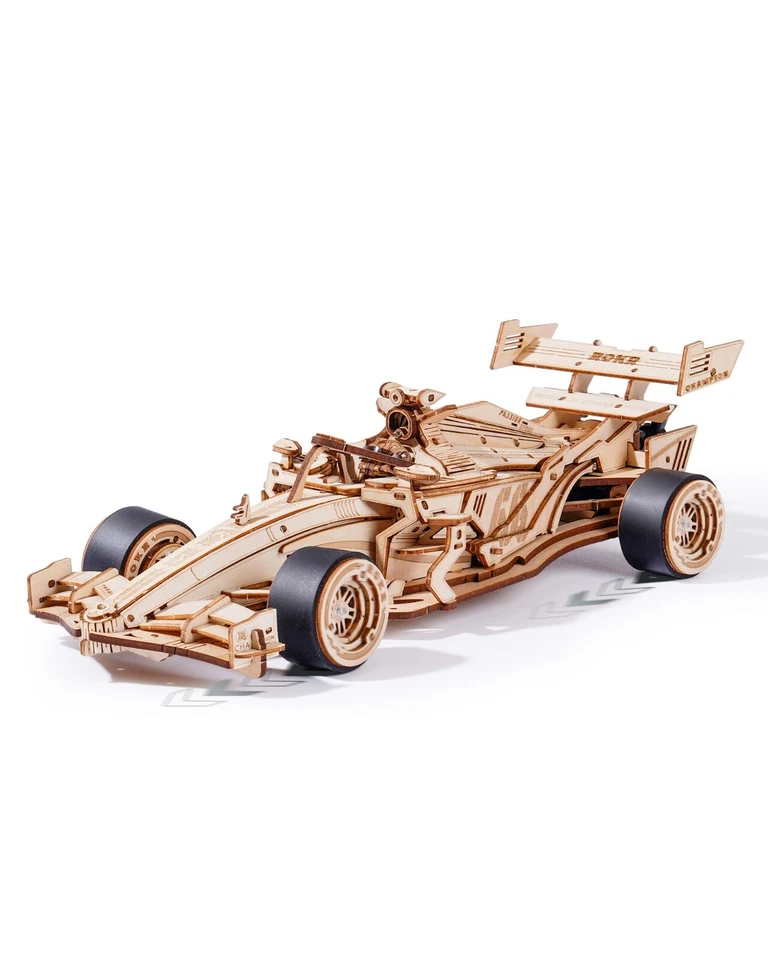 ROKR HÁGALO USTED MISMO Mecánico Coche de Carreras Modelo Kit Madera 3D Puzzle Construcción Juguete Regalo de Navidad Foto 2 de 4