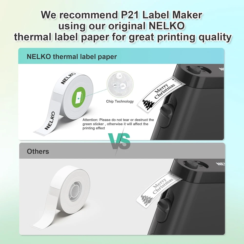 Bluetooth Label Maker P21 with Tape, Wireless Compact Label Printer Mini