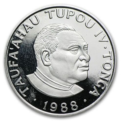 1988 Tonga 1/2 oz Proof Platinum 10 Pa'anga Coin - Afbeelding 1 van 2