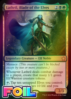 x1 Lathril, Blade of the Elves FDN Foundations MTG 242 FOIL RARE M