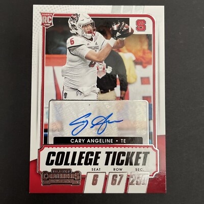 Cary Angeline 2021 Panini Contenders Draft RC College Ticket AUTO Rookie #175