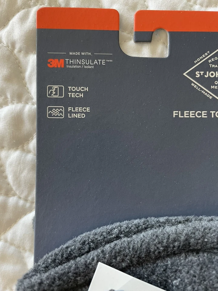 Мужская L сенсорный экран флисовые перчатки серый тепловой теплый 3M Thinsulate новый с Ярлыками - Изображение 4 из 4