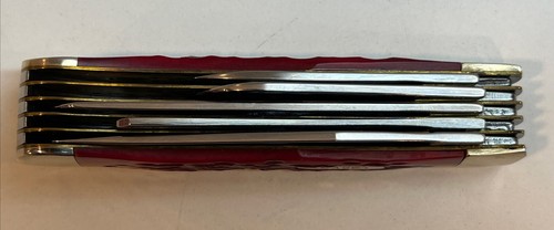 Case XX 6554SS The Beast 5 Blade Red Jigged Bone Trapper Knife Excellent!! - Picture 12 of 14