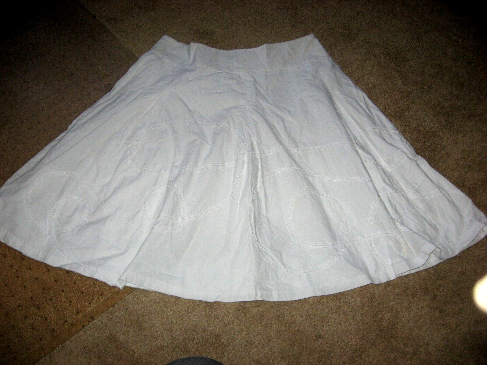 Womens White TALBOTS Patterned Lined Below Knee S… - image 1