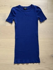 A.P.C. Ribbed T-shirt Dress - Size Women’s XS - Purpleish Blue APC France